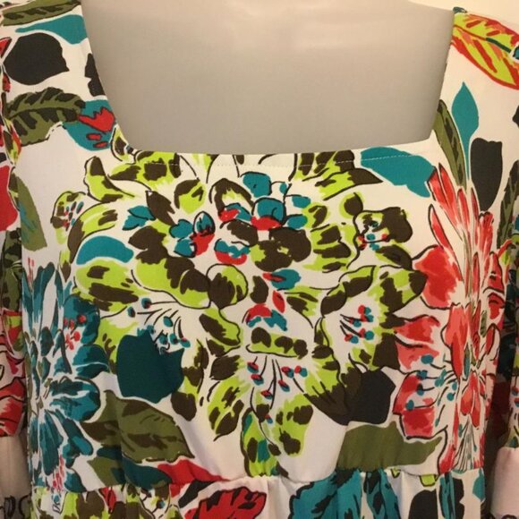 ☀️Sale New York dress floral boho peasant  empire bell sleeve dress sz 4 - Picture 3 of 11